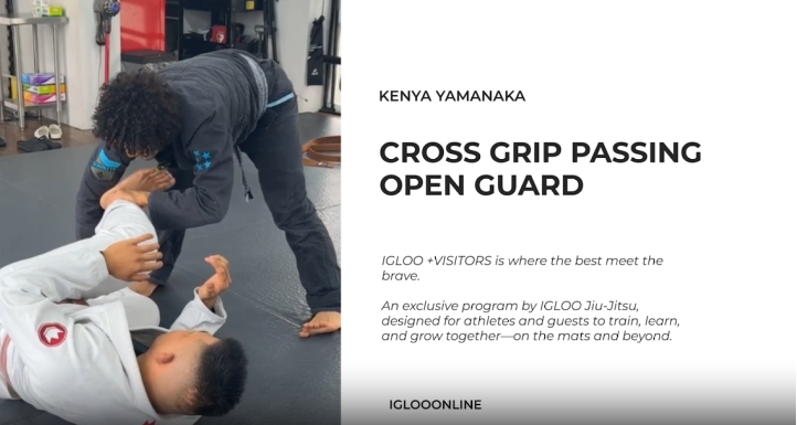 CROSS GRIP PASSING AGAINST OPEN GUARD/KENYA YAMANAKA